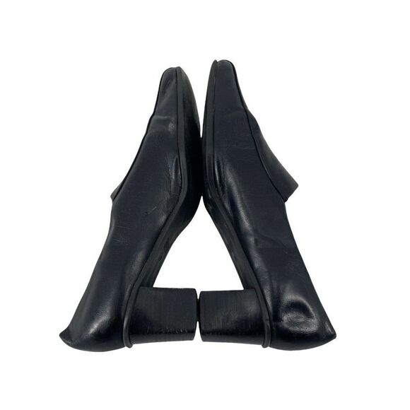 Black Square Toe Shoes Pumps Heels Retro Y2K Womens Size 10 Nickles Soft Vegan - Picture 5 of 10